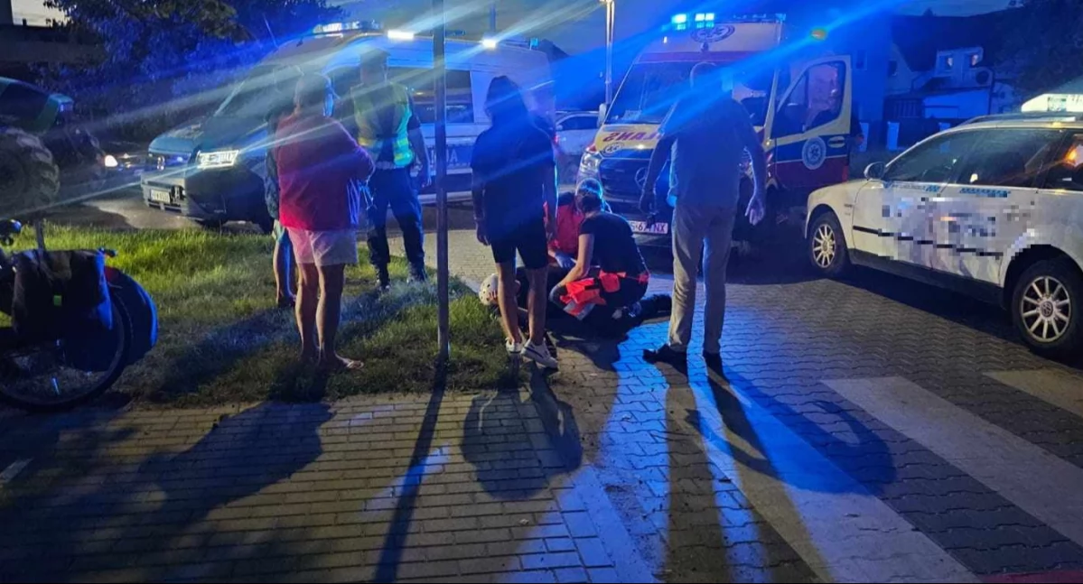 Wypadki drogowe, latek potrącony pasach Trafił szpitala - zdjęcie, fotografia
