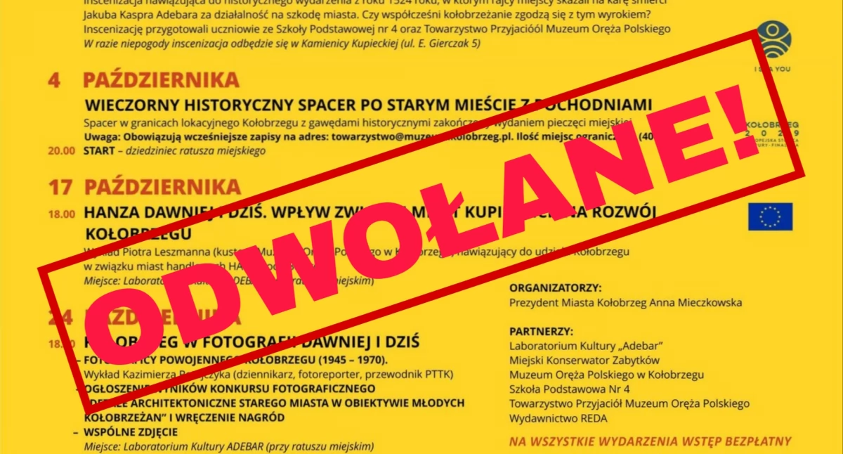 Komunikaty, Zachodniopomorskie Dziedzictwa Jedno wydarzeń zostało odwołane - zdjęcie, fotografia