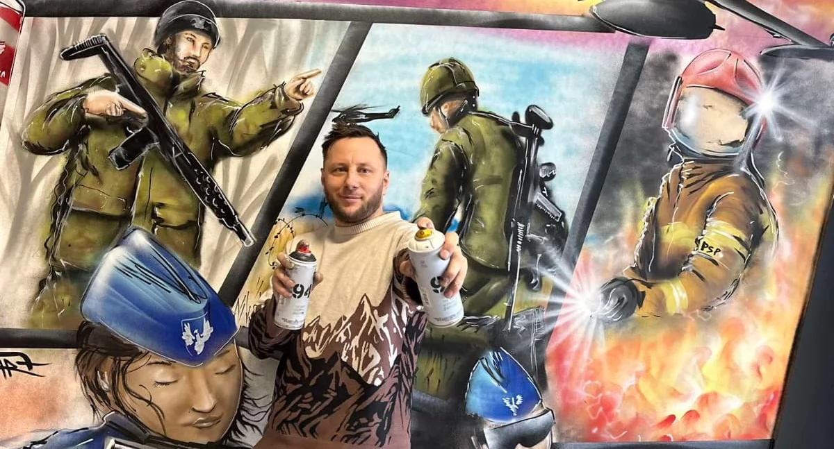 Wiadomości, szkole powstał niezwykły mural Autorem Cukin - zdjęcie, fotografia