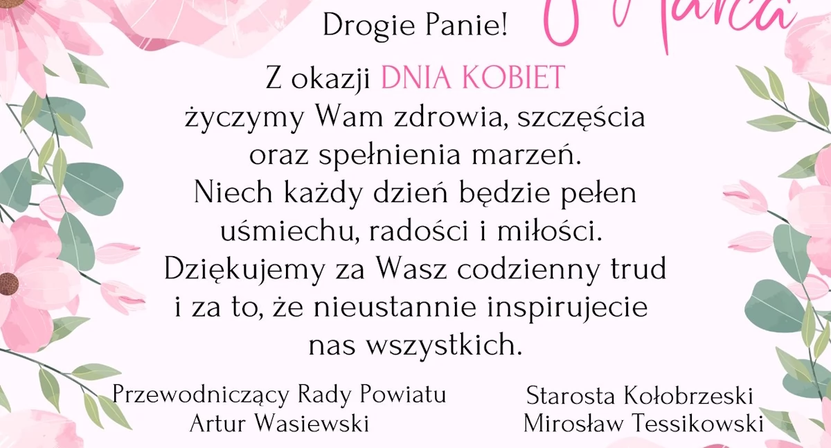 Starostwo Powiatowe, Życzenia okazji Kobiet - zdjęcie, fotografia