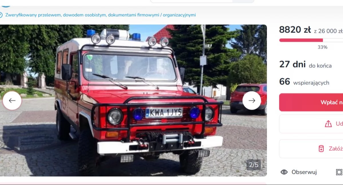 Wiadomości, zbiórka specjalistyczny pojazd Paramedic mieście pojawiły skarbony - zdjęcie, fotografia