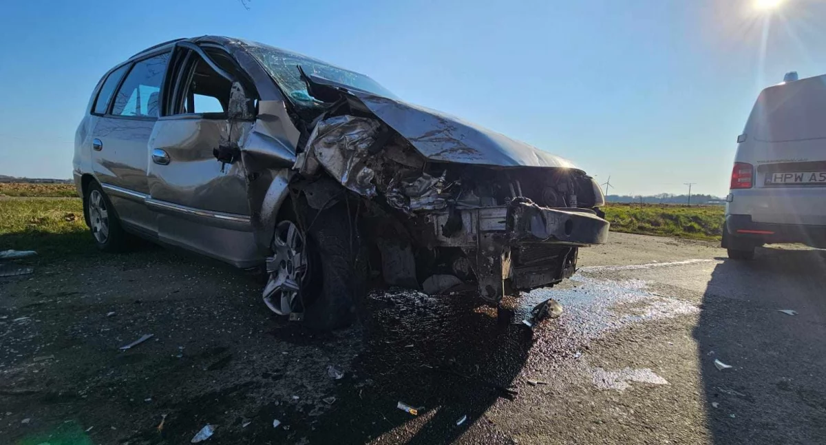 Wypadki drogowe, Samochód uderzył drzewo Kierowca wpływem alkoholu - zdjęcie, fotografia