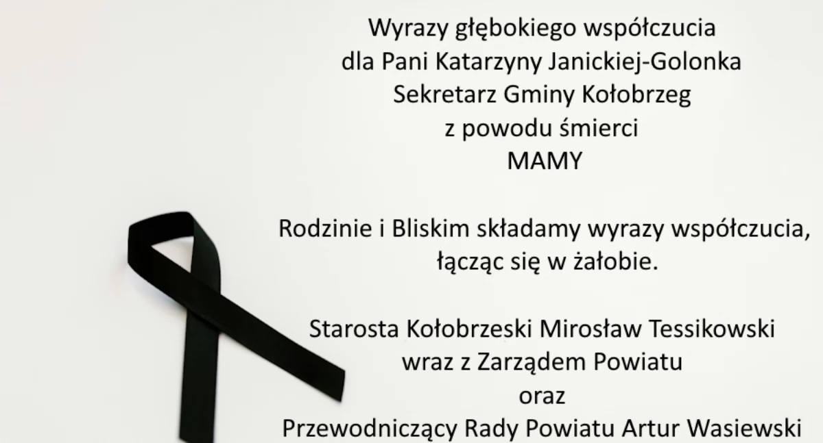 Starostwo Powiatowe, Wyrazy głębokiego współczucia - zdjęcie, fotografia