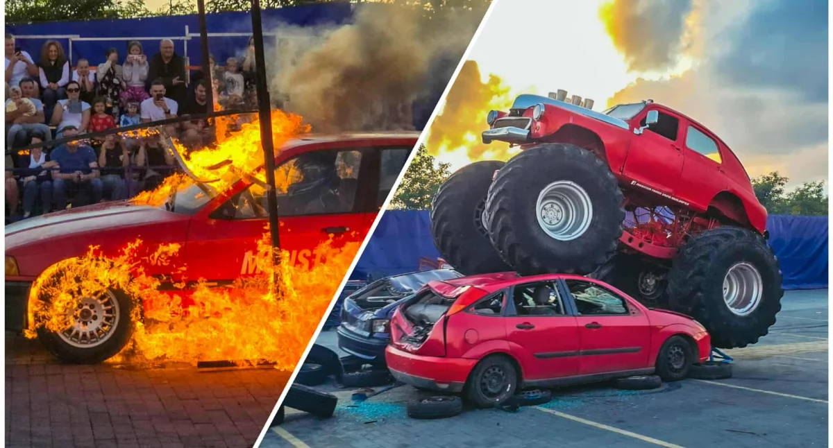 Wiadomości, Monster Trucki pokazy kaskaderskie morzem [zdjęcia] - zdjęcie, fotografia