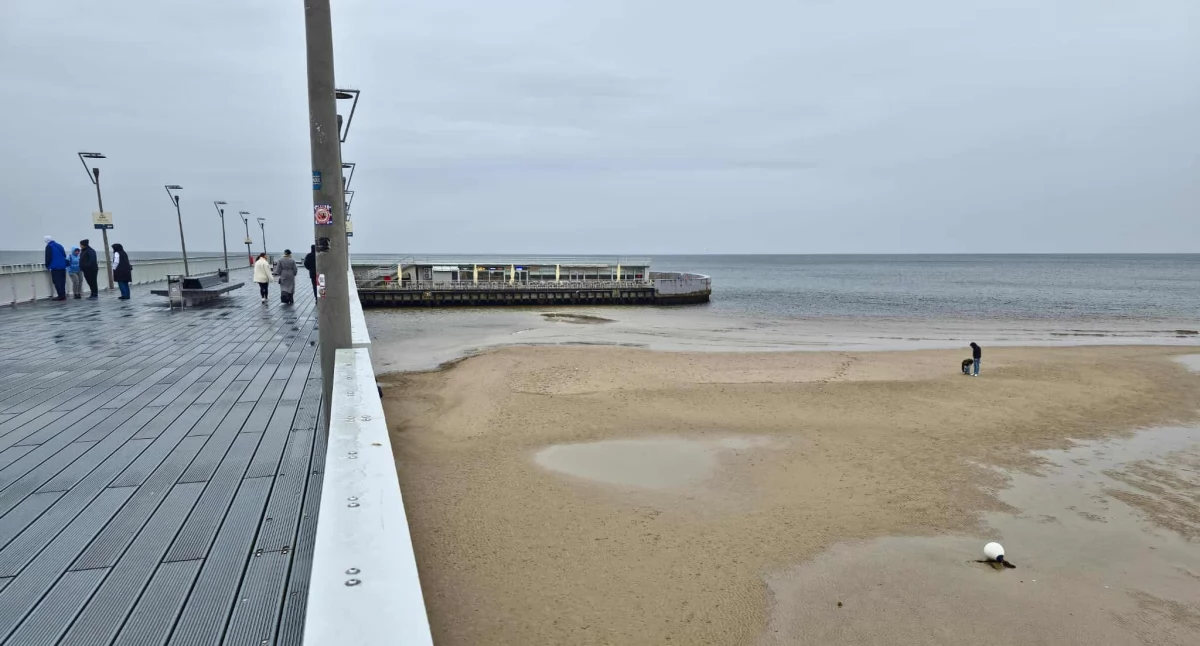 Wiadomości, Cofka Bałtyku kołobrzeskie dojdziemy plażą zdjęcia - zdjęcie, fotografia