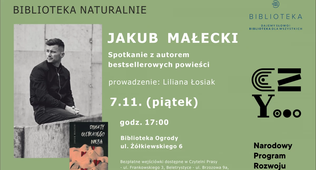 Biblioteka, Autor bestsellerowych powieści przyjedzie Kołobrzegu Autorskie spotkanie bibliotece - zdjęcie, fotografia