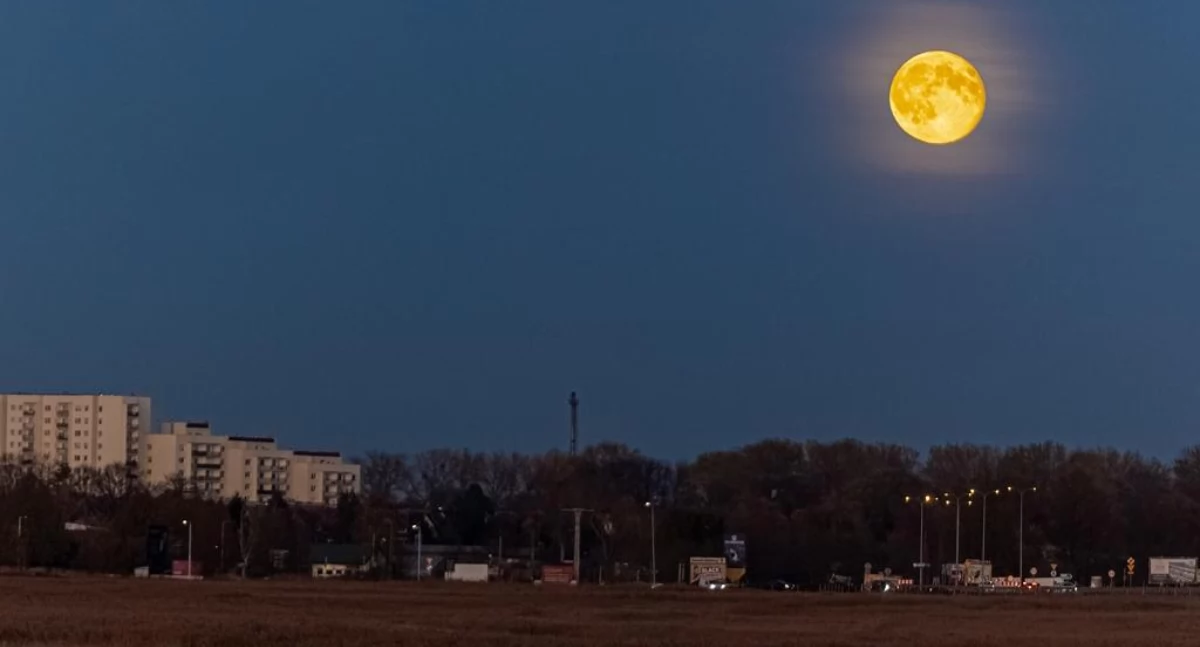 Wiadomości, Superpełnia Księżyca Kołobrzegiem Bobrzy Księżyc zachwycił - zdjęcie, fotografia
