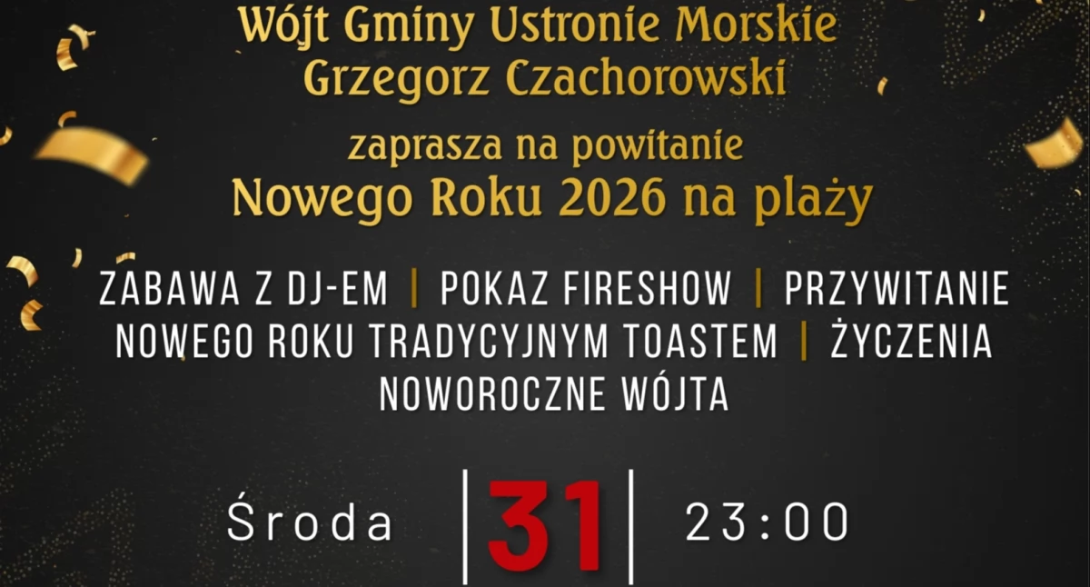 Wiadomości, Sylwester Ustroniu Morskim przywitaj plaży - zdjęcie, fotografia