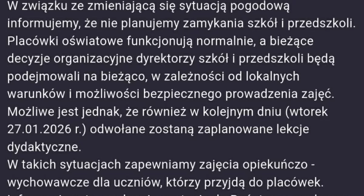 Wiadomości, Szkoły zdecydują Zajęcia wtorek znakiem zapytania - zdjęcie, fotografia