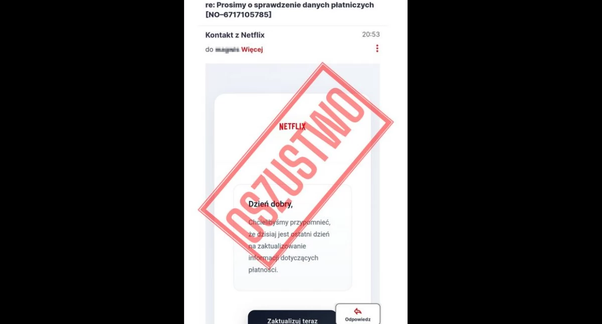 Kronika policyjna, oszustwo Netflixa Policja ostrzega mieszkańców powiatu - zdjęcie, fotografia