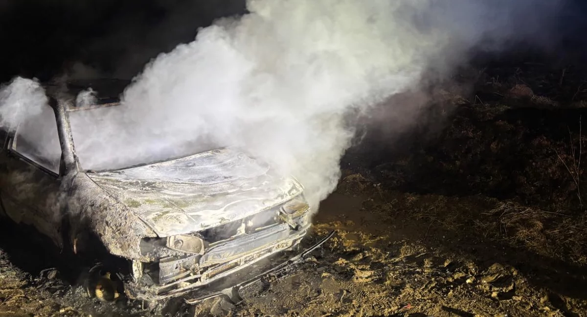 Straż Pożarna, Volkswagen spłonął drodze Kierowcy było miejscu - zdjęcie, fotografia