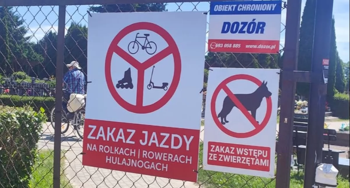 Wiadomości, cmentarzu przybywa oznaczeń tablice przypominają zakazie - zdjęcie, fotografia