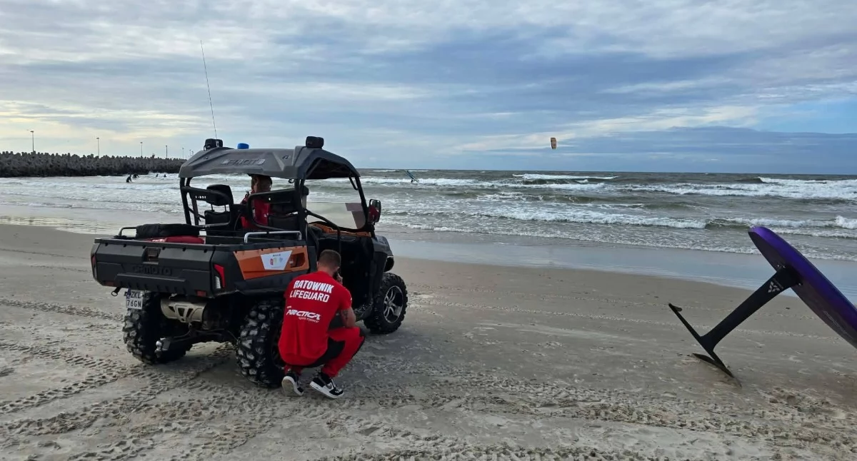 Wiadomości, Alarm kołobrzeskim porcie Służby szukały kitesurfera - zdjęcie, fotografia