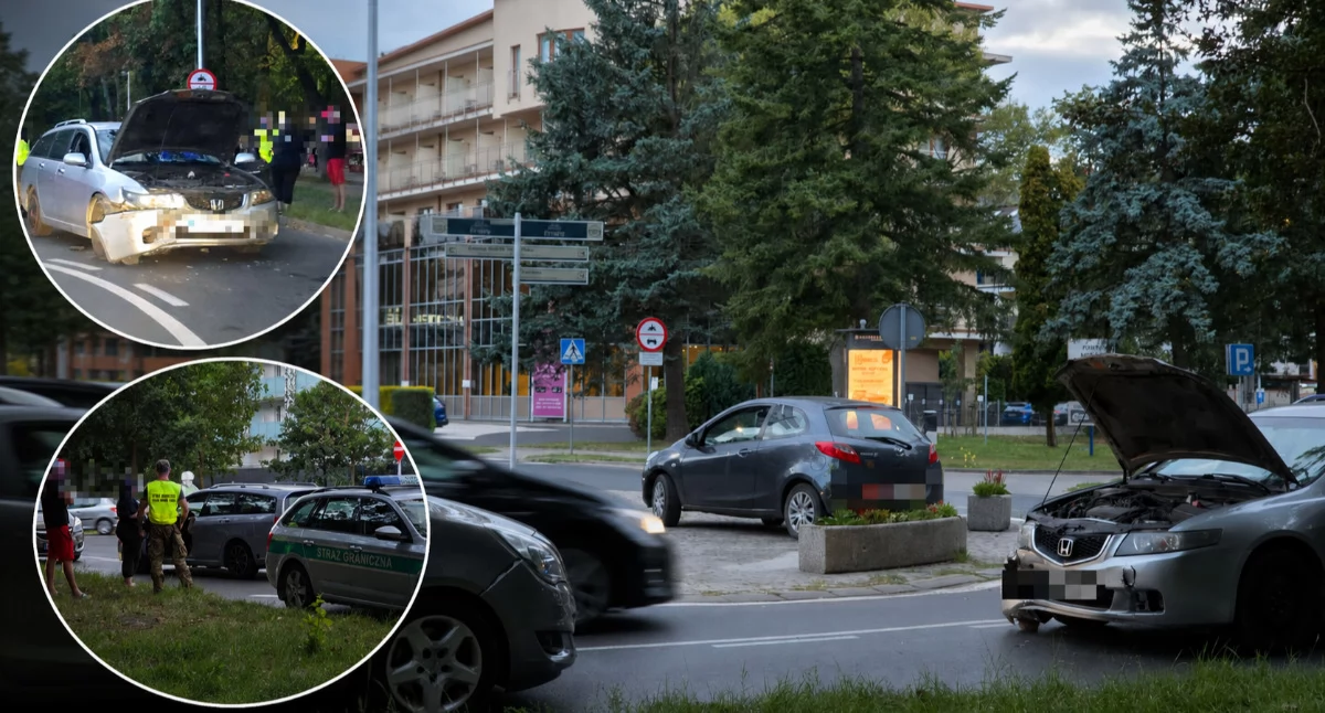 Wypadki drogowe, Pijany obywatel Ukrainy kierownicą hondy Doprowadził kolizji trzech samochodów - zdjęcie, fotografia