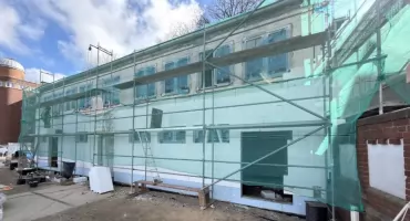 Modernizacja budynku przy stadionie lekkoatletycznym. Postęp prac